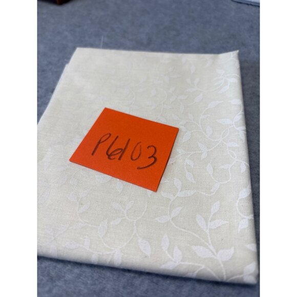 Ivory Cotton Fat Quarter Fabric 18x22" with Subtle Leaf Pattern for Quilting Cra - Picture 4 of 5